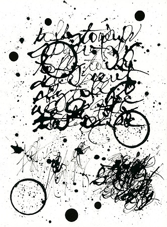 Asemic Writing with Ink on Paper