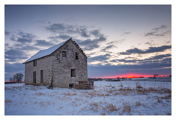 Winter Sunset on the Old Farmstead - Near Franklin